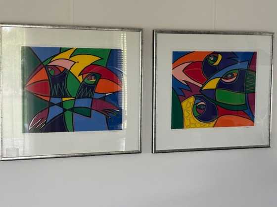 Image 1 of Lote de 2 serigrafías originales de Marianne Naerebout "La edad de la inocencia" V y VI