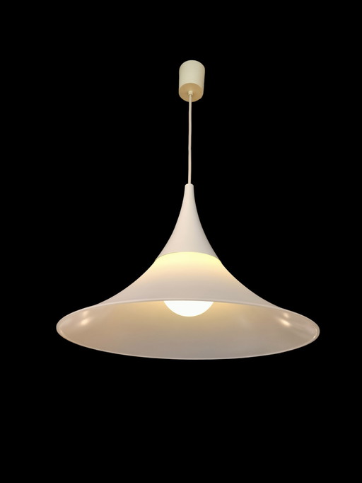 Vintage Hexenhut-Hängelampe von Glashütte Limburg.