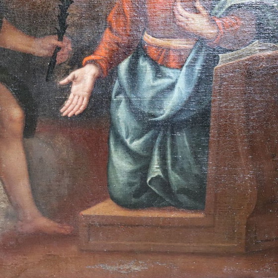 Image 1 of La Anunciación, Italia, siglo XVII, pintura al óleo antigua sobre lienzo.
