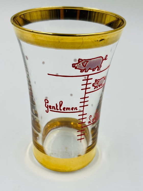 Set of 6 Vintage Pig Humor Graduated Shot Glasses – Glass & Decanter (photo 4 of 9)