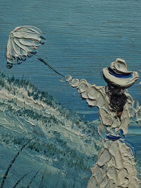 Image 1 of Houten schilderij van de zee