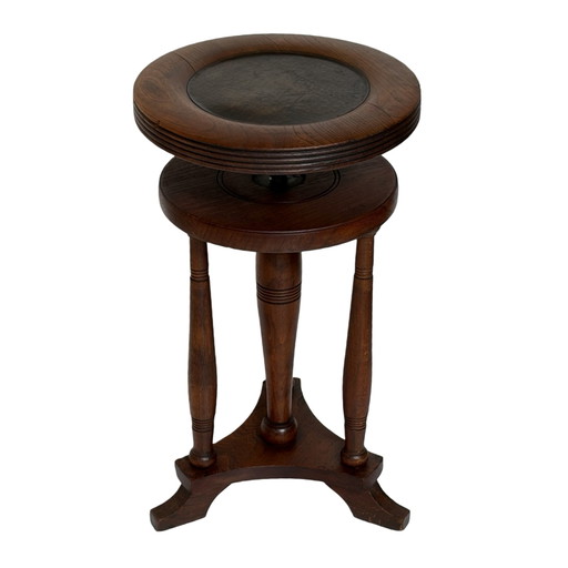 Antico - Sgabello da Pianoforte in Legno / Sedia - Montato Su Base Girevole - Sedile in Pelle – krukjes, Wood