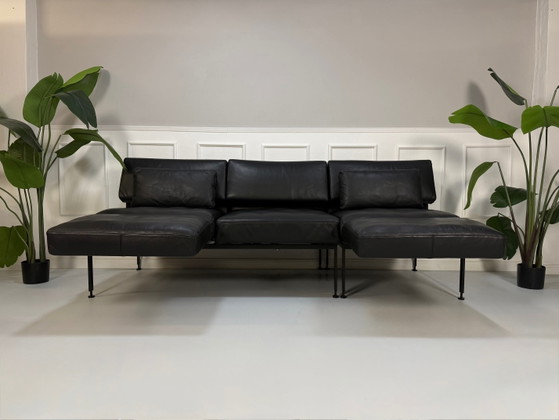 Image 1 of Brühl Roro Soft Sofa Leder Garnitur Schlafsofa Zwart 3-zits