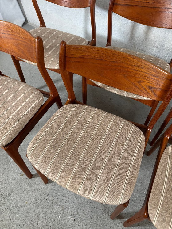 Image 1 of 6 sillas de comedor de P.E. Jørgensen — Madera maciza de teca
