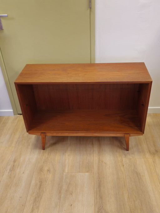 Vintage Teck Veneer LP Cabinet Record Player Open Cabinet