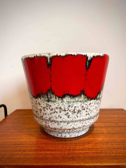 Vintage Red Ceramic Planter