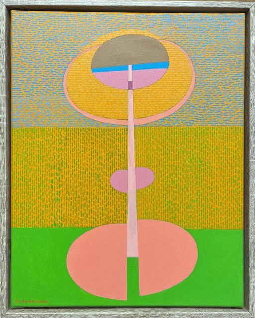 Original painting, "FIGURINE", acrylic paints on canvas, including frame, 53.5 cm x 43.5 cm