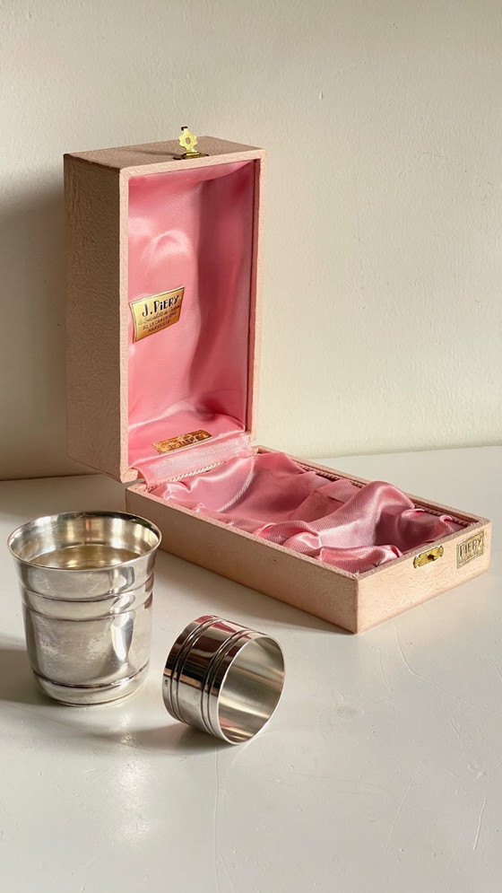 Image 1 of Silver-plated glass and napkin ring by UDNER