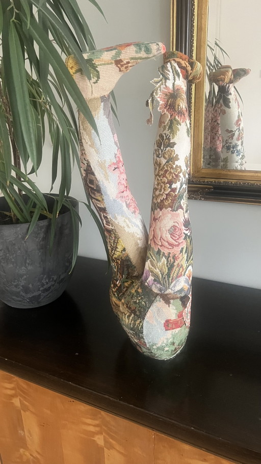 Unique Sculpture 66 Cm Artwork Women's Legs – decoratieve objecten, Textile, Plastic