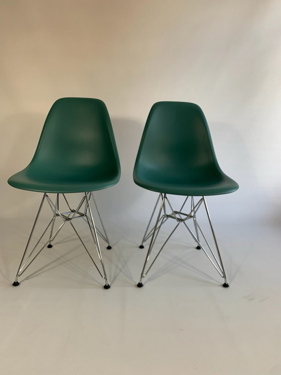 2x chaise Vitra Eames DSR – Chaises de salle à manger, Chrome, Plastique (photo 2 of 5)