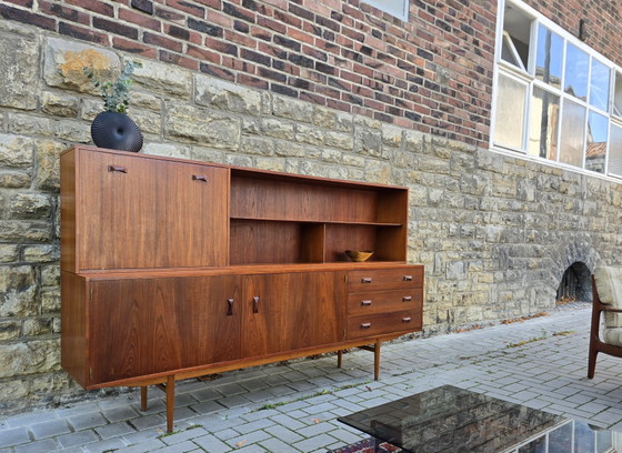 Dressoirs Highboard jaren 60 Teak Mid Century jaren 70 Vintage Kast Vitrine – Wood (photo 7 of 12)