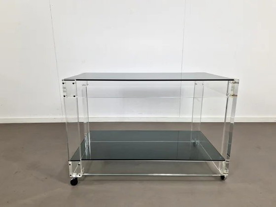 Carrello in Lucite e Vetro Fumè | Anni '70, Carrelli bar, Trasparente, Space Age (foto 3 di 8)