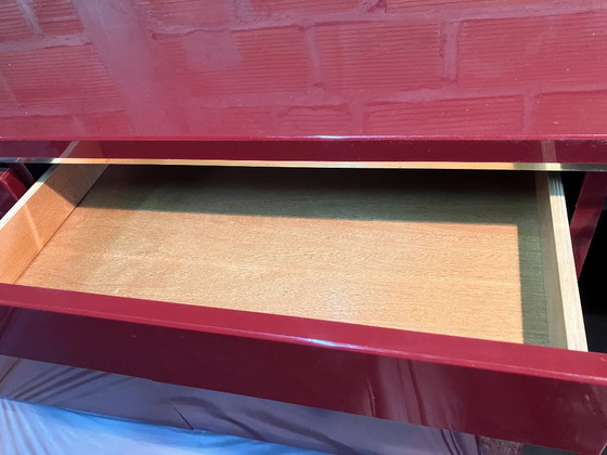 Vintage Bordeaux Lacquered and Brass Sideboard by Eric Maville – Wood (photo 4 of 5)