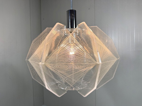Paul Secon Swag Pendant lamp, Sompex 1960s, Plastic, Metal, Transparent, Mid Century Modern (photo 13 of 14)