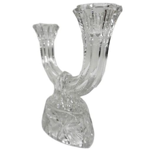 Image 1 of Vintage kristallen Rossi Bohemia kandelaar geslepen loodkristal 1930's