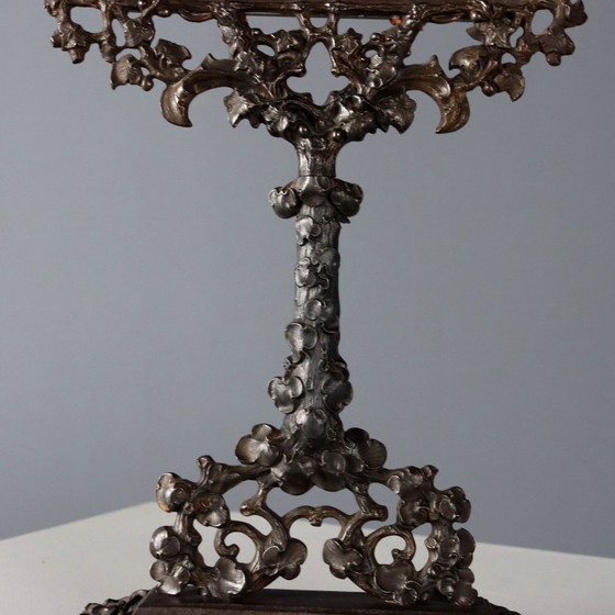 Image 1 of Tafelspiegel van bronskleurig gepatineerd metaal