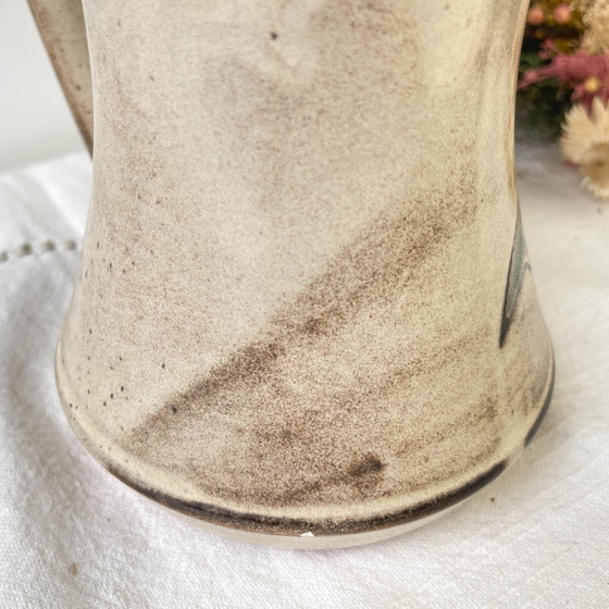 1970s Les Grottes Dieulefit Floral Pattern Ceramic Pitcher – Glass & Decanter, Rustic (photo 7 of 10)