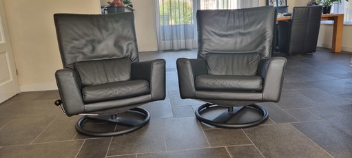 2x Rolf Benz BMP draaifauteuils