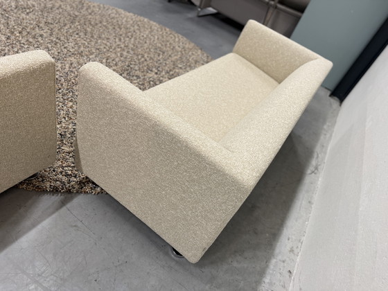 Image 1 of Gelderland Bank 2,5-Sitzer & 2 Sessel, moosfarbener Sahco-Stoff