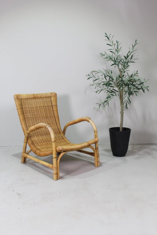Vintage rieten fauteuil - Arco Schutzmarke