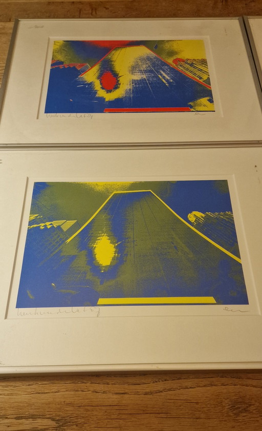 Henk van der Vet - 4 x New York passepartout framed