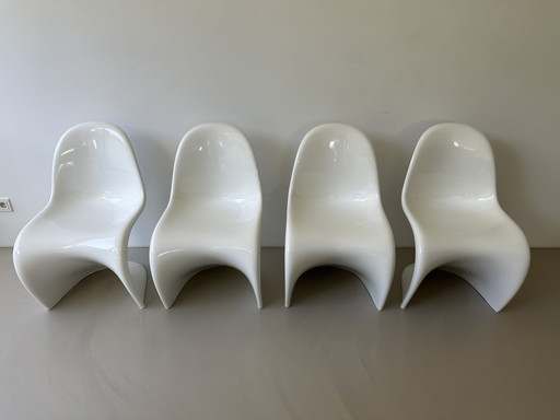 Vitra Panton Chair Classic, 4 stuks glanzend wit