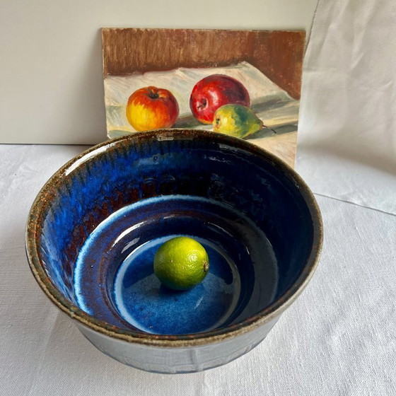 Image 1 of Large 1960s Danish Stoneware Centerpiece Bowl by Maria Philippi for Søholm