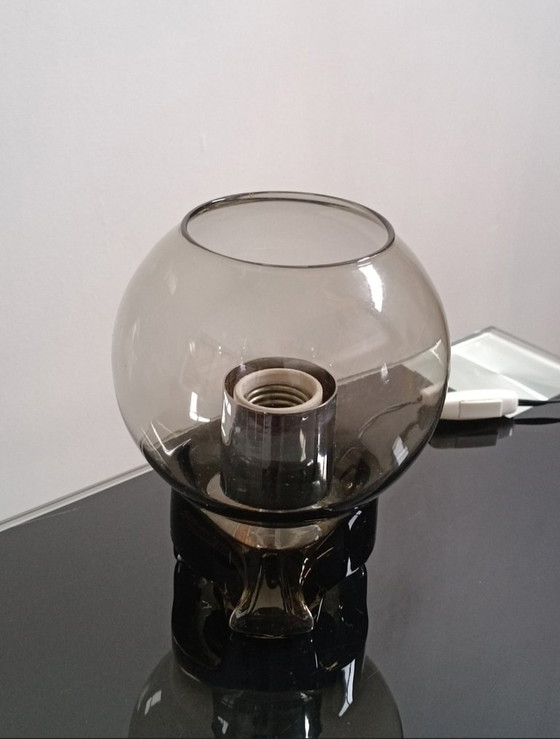 Image 1 of Smoked glass table lamp by Sussmuth Leuchten, 1970s