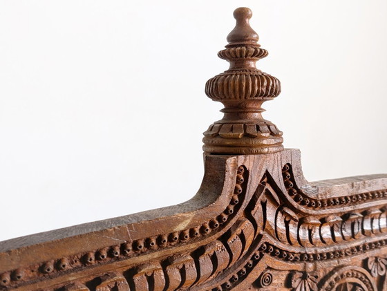 Image 1 of Ensemble de 2 fauteuils de salon indiens, fauteuils Art déco sculptés à la main