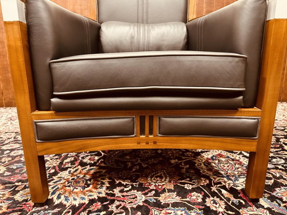3x Schuitema Art Deco High Black Armchair – Leather, Metal (photo 16 of 18)