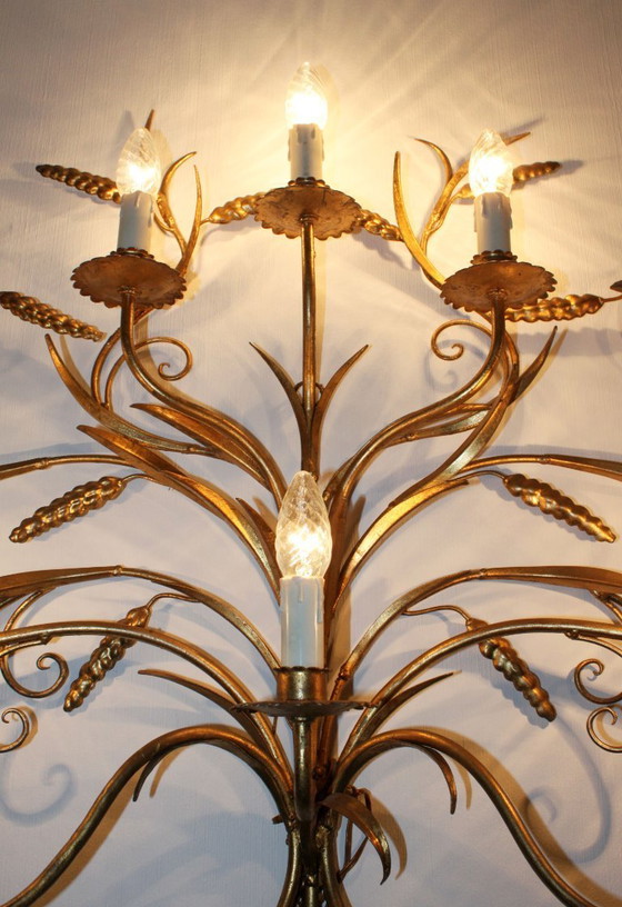 Image 1 of Imposante applique murale Hans Kögl, 8 feux, 70’s.