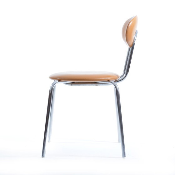 Image 1 of Midcentury Chair By Kovona In Faux Leather And Chrome, Czechoslovakia 1970s