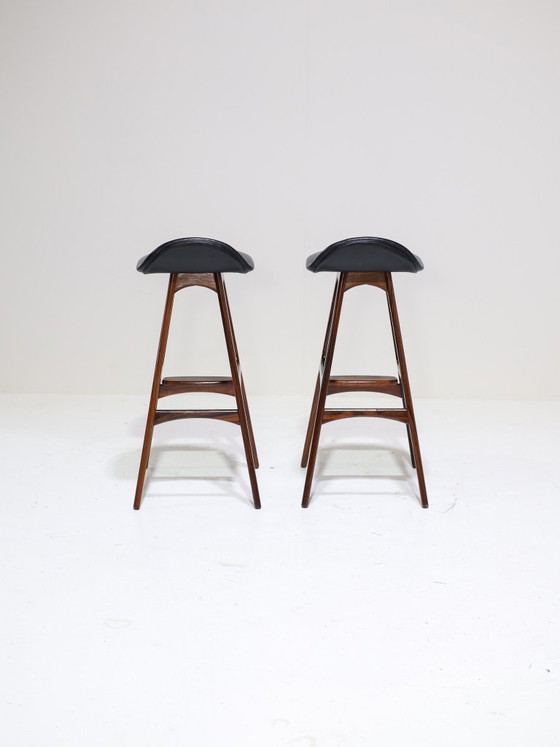 2x OD61 Bar Stools Erik Buch Rosewood Danish 1960s – Barstools, Leather (photo 7 of 14)