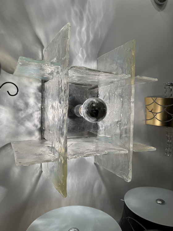 Image 1 of Carlo Nason Mazzega Lampada a Incasso LP269 vetro iridescente Design Anni '60