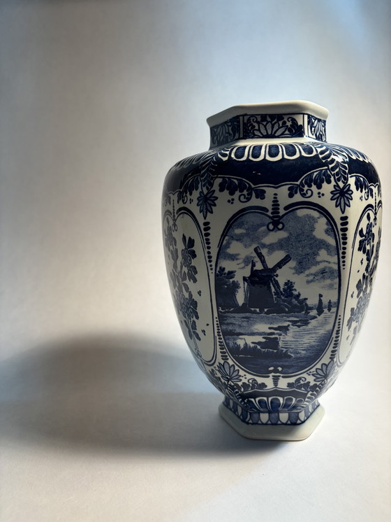 Image 1 of Delft blue vase by Boch