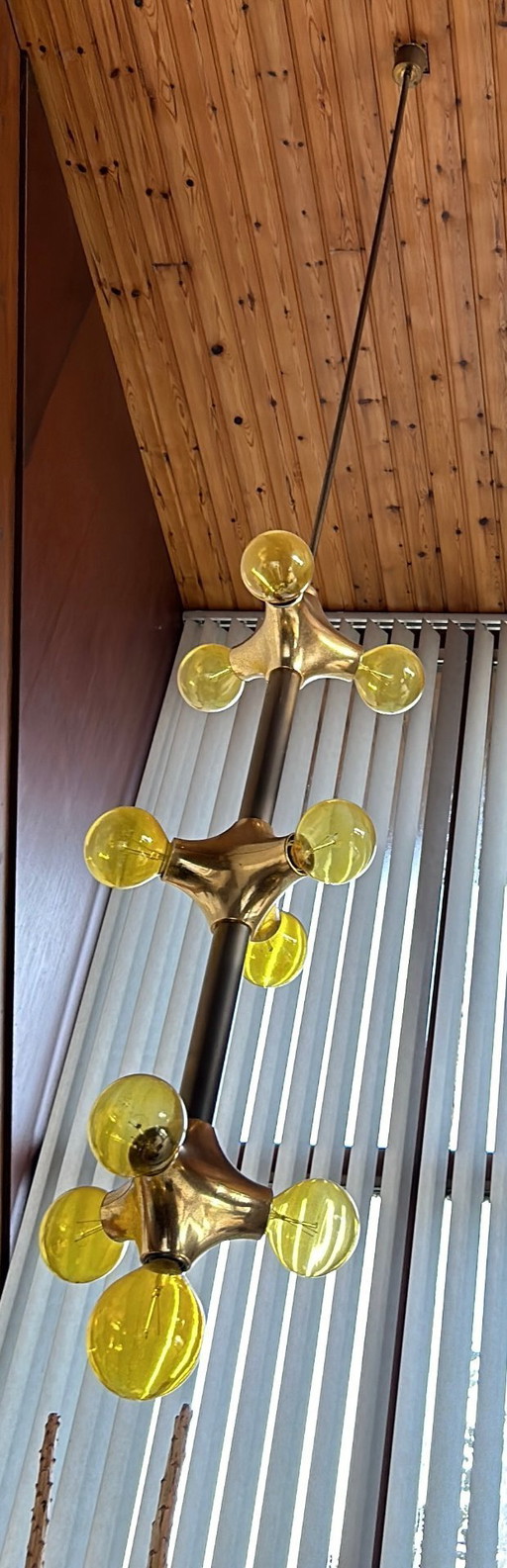 Unieke Gemini plafondlamp - Space Age - 3 levels 10 lamps - Cosack Leuchte Germany - jaren 70