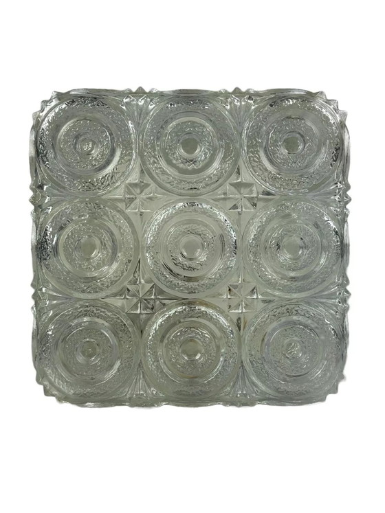 Image 1 of Lampada da soffitto anni &#39;60-&#39;70 Glashütte Limburg Germania Plafoniere in vetro e metallo