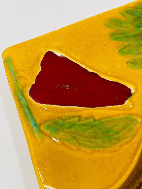 Image 1 of Plateau à fromages carré avec couteau Vallauris