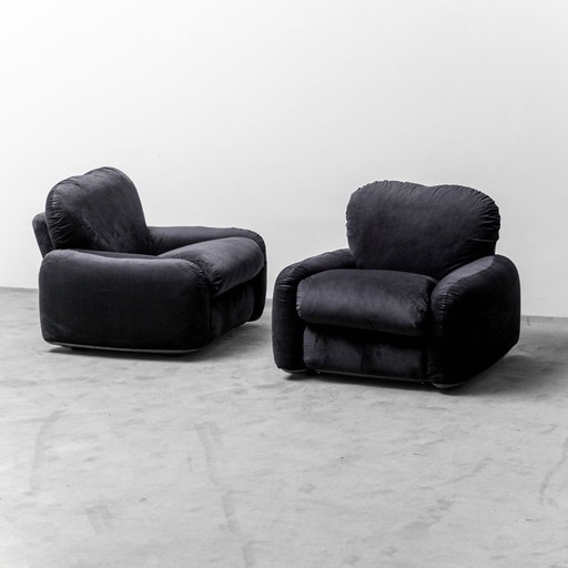 PAIRE DE FAUTEUILS PIUMOTTO ARRIGONI BUSNELLI 70S VINTAGE MODERN DESIGN