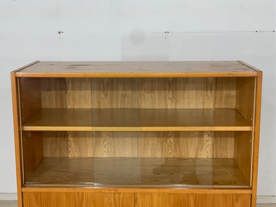 Image 1 of Mid century highboard cabinet display case vintage