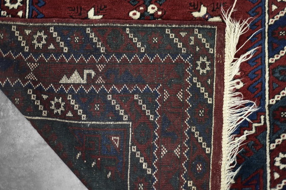 Image 1 of Vintage Red Hand-Woven Oriental Afghan Rug, 1970s