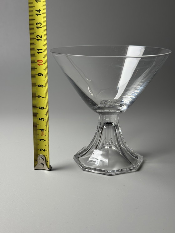 Image 1 of Huit coupes à cocktail/champagne en cristal Art déco attribuées à Val Saint Lambert, Belgique, années 1930