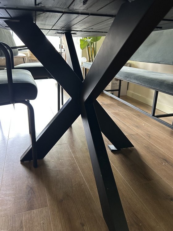 Mesa de comedor ovalada de madera maciza de roble Kas20 - 220 cm – Mesas de comedor, Metal, Wood (photo 5 of 6)