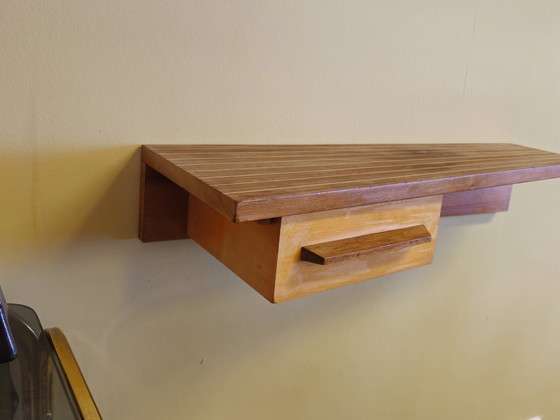 Image 1 of Mobiletto da parete vintage di metà secolo, mobiletto da corridoio, mensola a muro, portachiavi sospeso