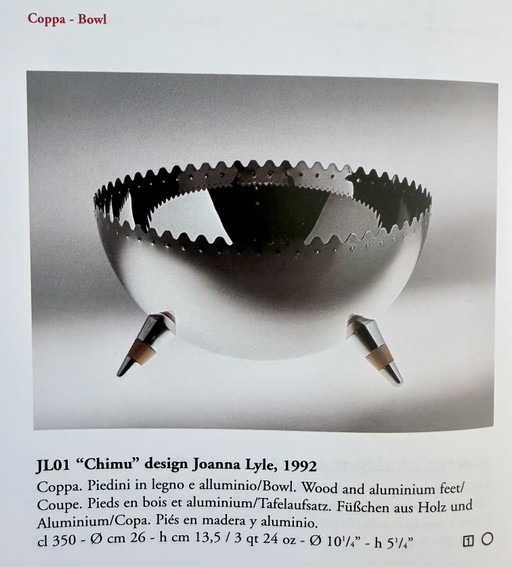Alessi bowl “Chimu” by Joanna Lyle. – schalen, Wood, Aluminium (photo 2 of 5)