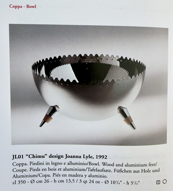Alessi bowl “Chimu” by Joanna Lyle. – Wood, Aluminium (photo 2 of 5)