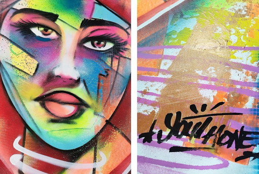 YOUTHONE - Hart gezicht - canvas