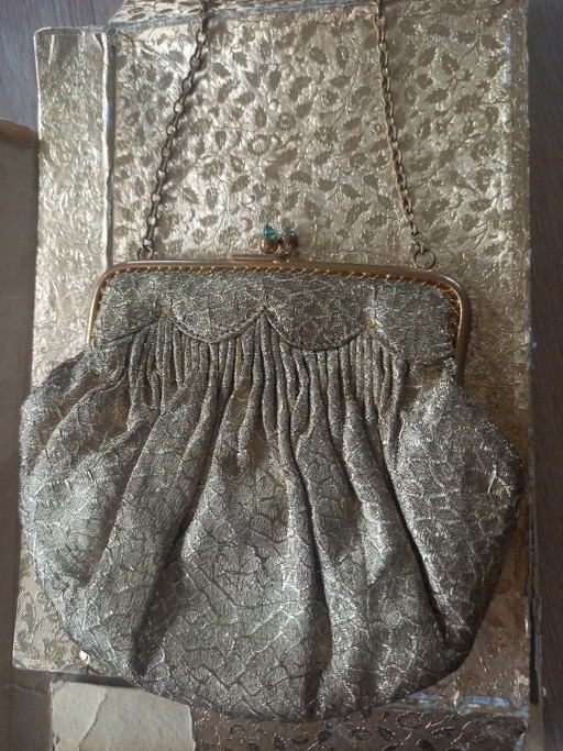 Operntasche aus Vintage-Stoff – tassen, Metal, Textile