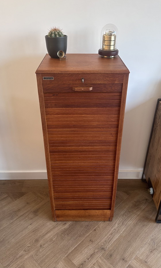 Image 1 of Vintage filing/rolling door cabinet