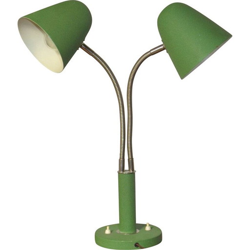 Lámpara de mesa vintage ajustable con 2 brazos